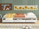 Twin Size Platform Storage Bed with 3 Drawers,White WF193634AAK