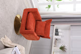 Classic Mid-Century 360-degree Swivel Accent Chair, Orange Linen W1361104582