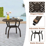 Cast Aluminum Outdoor Side Table, Anti-Rust Outdoor Round End Table, Patio Coffee Bistro Table for 65174540