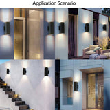 2-Pack Outdoor Wall Sconce, Modern Up and Down Weatherproof Wall Light, Black Aluminum Exterior Wall W1340P243536