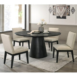 Beige and Black Padded Side Chair B062P209256