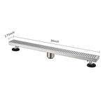 ZUN 36 Inches Linear Shower Drain with Removable Quadrato Pattern Grate, 304 Stainless Shower Drain W928P199542