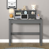 Grey Writing Desk with Hutch B062P209417