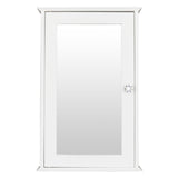 ZUN Single Door Mirror Indoor Bathroom Wall Mounted Cabinet Shelf White 90390074