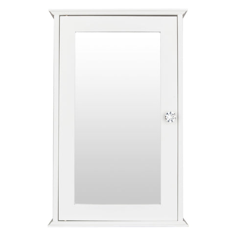 ZUN Single Door Mirror Indoor Bathroom Wall Mounted Cabinet Shelf White 90390074