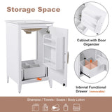 20.3" Bathroom Vanity with Sink, Functional Drawer, Door Shelf, Soft-closing Door, White N759P218643K