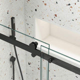Glass shower door, sliding door, with 5/16" tempered glass and Matted Black finish 5474 W2122P229053