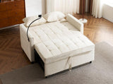56.9" Loveseat Sofa Pull-out Sofa Bed Sleeper Sofa with a Reversible Backrest Cushion, Side Pockets, N719P208853A