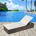 ZUN Oshion Outdoor Leisure Rattan Furniture Pool Bed / Chaise -Grey 69458607