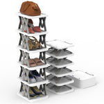 ZUN 6 Tier Foldable Shoe Rack Vertical Shoe Organizer Narrow Shoe Rack for Small Spaces Space Saving 87894417