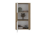 Kasaan Bookcase with Upper and Lower Doors, Open Display Shelves and Vertical Storage Design, B097P474311