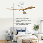 ZUN 52" Ceiling Fan with Lights Remote Control,Quiet DC Motor 3 Blade Ceiling Fans 6 Speed W1592122606