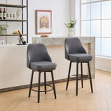 ZUN swivel bar & couter stool, 24"&30" adjustable, Fabric color Dark grey W1805P166962