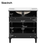 ZUN 30-inch bathroom vanity with ceramic basin, soft close door and adjustable shelves N729P173380B