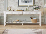 Long Console Table Entryway Table with Different Size Drawers and Bottom 79017046