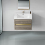 30" Wall-Mounted Bathroom Vanity with Sink, Floating Bathroom Storage Cabinet with Stone Resin W1573P211184