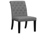 Grey and Rustic Espresso Tufted Side Chairs B062P145439
