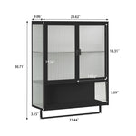 ZUN 23.62"Glass Doors Modern Two-door Wall Cabinet with Featuring Two-tier Enclosed Storage, an Open W757143036