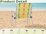 Set of 2 Webbed Folding Beach Chairs, Outdoor Patio Lawn Foldable Chairs for Camping Fishing Yard 34057801