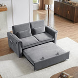 Modern Fabric Convertible Loveseat Sleeper Sofa Couch with Adjustable Backrest, 2 Seater Sofa With W1123P283618