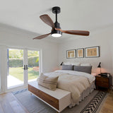 48 Inch Modern Ceiling Fan With Lights 3 Wood Fan Blade Noiseless Reversible Motor Smart Remote W934P152307