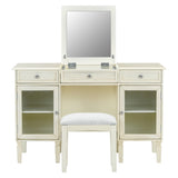 2-in-1 Vanity Desk with Flip-Top Mirror, Dressing Table Set with Drawer & Cabinet, Multi-Functional 45102878