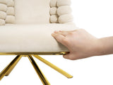 Dining Chairs Set of 2,Velvet Accent Chairs for Living Room, Vanity Chair with Gold Metal Legs, W757P281151
