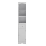 ZUN Tall Bathroom Cabinet, Freestanding Storage Cabinet with Drawer, MDF Board, Adjustable Shelf, White 18363202