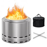 ZUN 19.5" Smokeless Fire Pit, Portable Outdoor Firepit, Wood places, Low Smoke Bonfire for T3210P283244