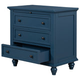 U_STYLE 3-Drawer Storage Wood Cabinet, End Table with Pull out Tray WF319367AAV