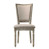 Beige and Reclaimed Grey Padded Seat Side Chairs B062P182695