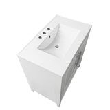 30" Bathroom Vanity with Sink, Multi-functional Bathroom Cabinet with Doors Drawers, Solid Frame WF308203AAK