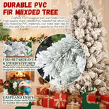 4FT Artificial Plant with 350 Tips Flocked Christmas Tree Snowy PVC Branches Stable Metal Stand Easy 59657549
