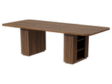 70.9" Rectangular Dining Table for 6 People, Fluted Panel Legs with 2 Side Storage Cabinets, MDF 65066596