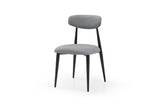 ZUN (Set of 4) Modern Dining Chairs , Curved Backrest Round Upholstered and Metal Frame,Grey W876110770