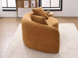 LY-042 S-Curved Chenille Sectional Sofa Dual-Depth , Orange, No Assembly, Compact W2231P329720