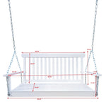 ZUN Front Porch Swing with Armrests, Wood Bench Swing with Hanging Chains,for Outdoor Patio ,Garden 27401384