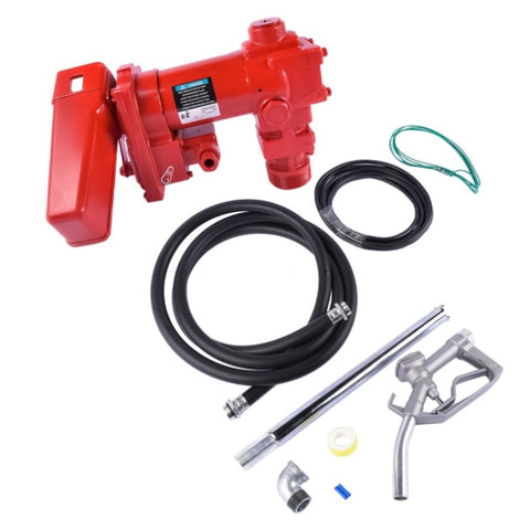 ZUN Transfer of Gasoline Diesel Kerosene 12V 15 GPM Fuel Transfer Pump + Nozzle Kit 27750119