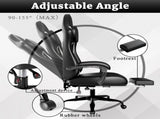 Ergonomic Gaming Chair, Video Game Chair with Pocket Spring Cushion and Footrest, Height Adjustable 01564178