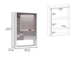 Medicine 35H" Single Door Cabinet, Two Interior Shelves, One External Shelf, White B097133128