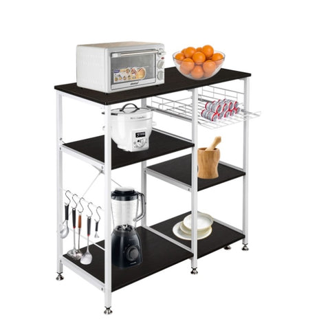 ZUN 35.5" Kitchen Baker's Rack Utility Storage Shelf Microwave Stand 3-Tier 3-Tier Table For Spice Rack 41555443