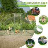 Large Chicken Coop Metal Chicken Run with Waterproof and Anti-UV Cover, Dome Shaped Walk-in Fence W2505P194437
