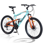 ZUN 26 inch Mountain Bike 21-Speed Dual Suspension Aluminum Alloy Frame For Men and Women's Bike W1019P179698