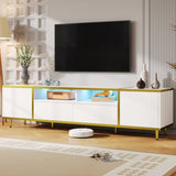 U-Can 70.9'' Modern TV Stand for TVs up to 80 Inches, Entertainment Center with 2 Shelves and LED N724P284377K
