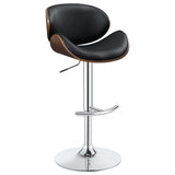 ZUN Black and Chrome Adjustable Bar Stool B062P153496