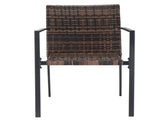 Set of 2 Stackable Outdoor Wicker Patio Dining Chairs, All-Weather Firepit Armchair with Armrests, 80539586