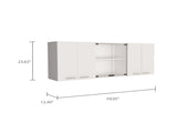 Shelton 59-inch Two Center Glass Doors Wall Cabinet White B06280519
