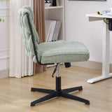 ZUN Armless Office Desk Chair No Wheels, GREEN 56827098