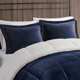 Full/Queen Plush to Sherpa Down Alternative Comforter Set B035100482