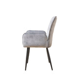 Modern Velvet Dining Chairs 2-Piece Set - Soft Cushioned Seats with Iron Frames in Mustard Light N842P284568E